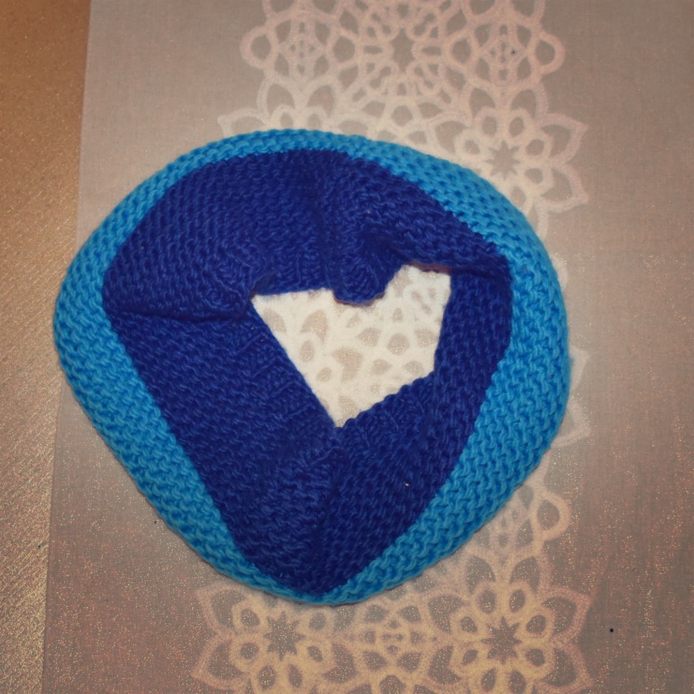 Blue Knit Scarf Ring